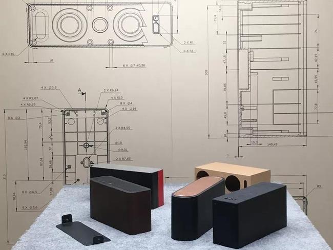 A variety of prototypes from Sonos for the Symfonisk speaker. Picture: Sonos/Ikea