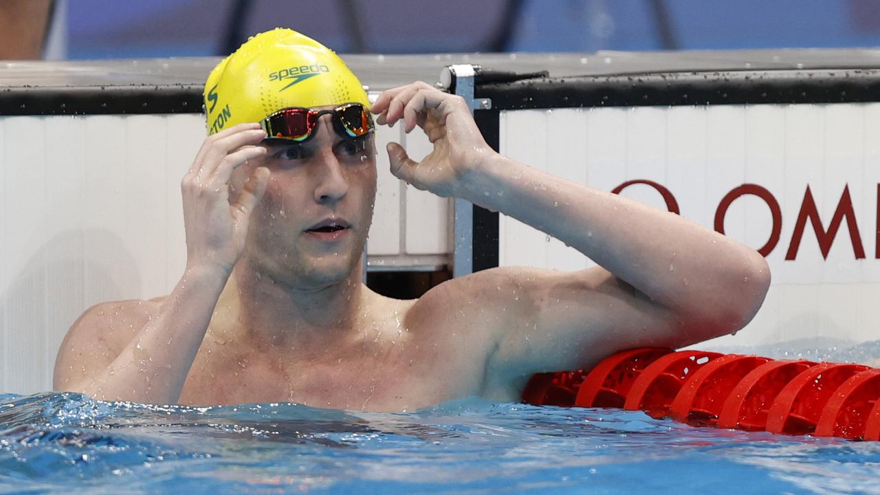 Elijah Winnington took his defeat in the 400m freestyle at the Tokyo Olympics hard. Picture: Alex Coppel.