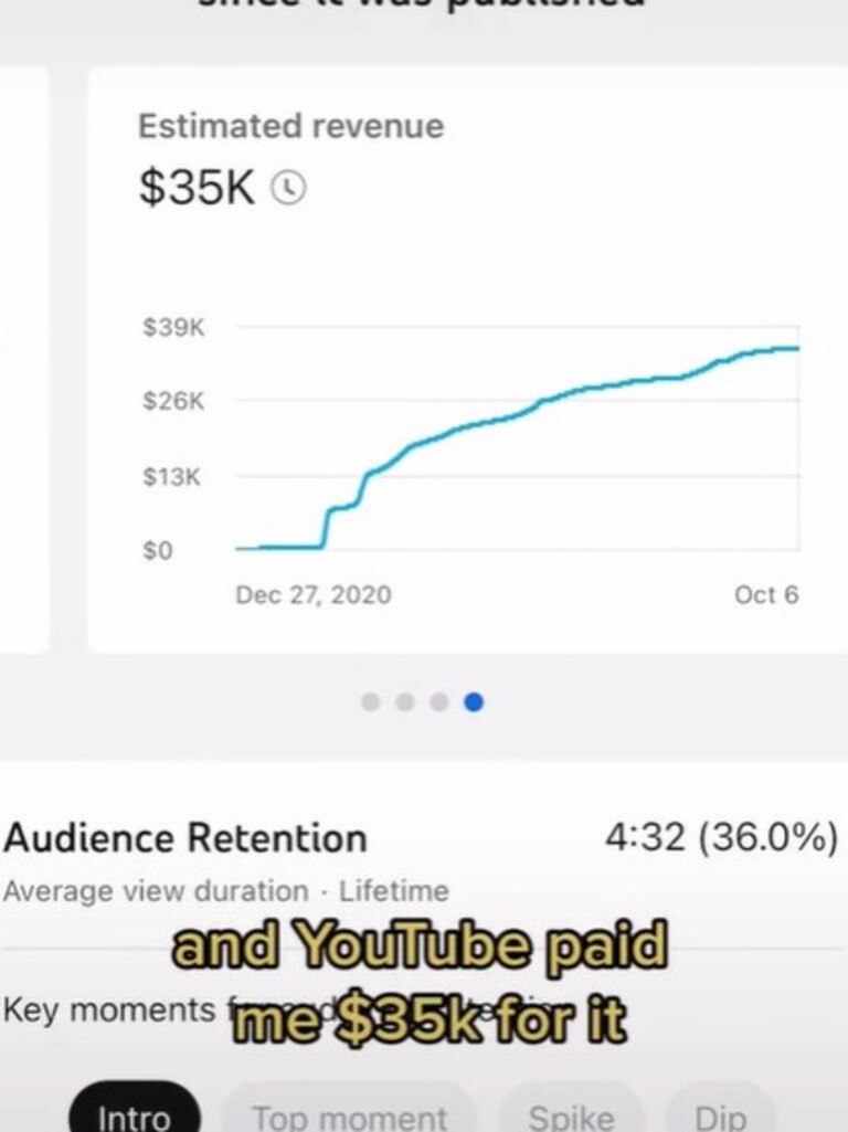 One YouTube video made her $US35,000.