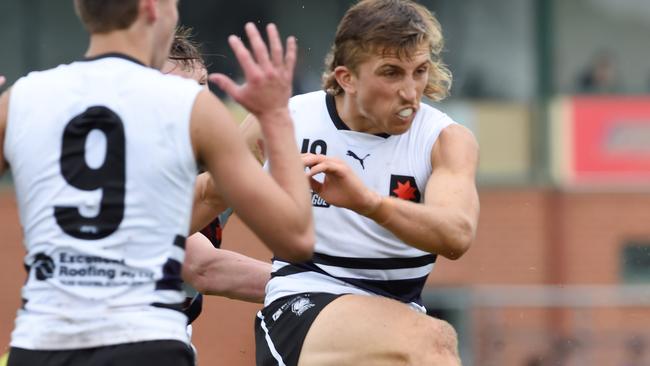 Northern Knights captain Joel Trudgeon gets a kick away. Picture: Steve Tanner