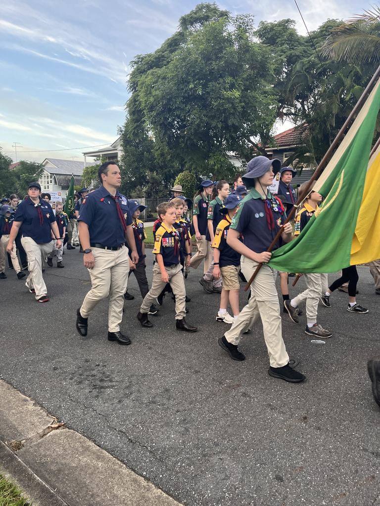 Anzac Day commemorations at Mitchelton, near Brisbane's Enoggera Barracks. Picture: Kara Sonter