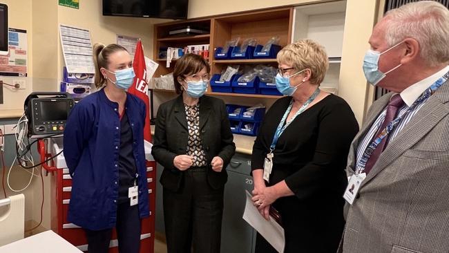 Health Minister Mary-Anne Thomas (second from left) during the August visit. Picture: Supplied