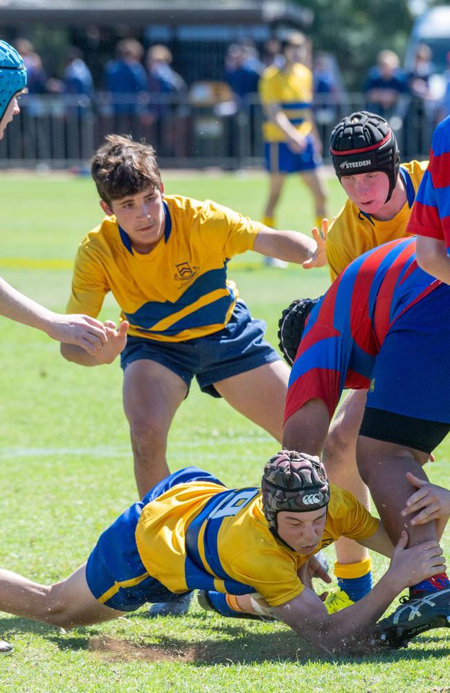 Downlands 15A vs TGS 15A. 2024 O'Callaghan Cup day at Downlands College. Photo by Nev Madsen