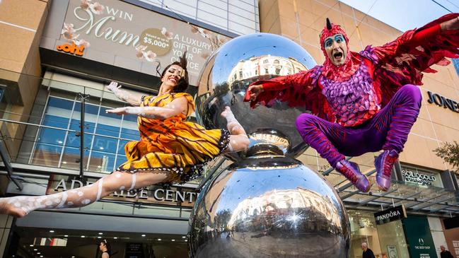 Cirque du Soleil's Luzia performers Helena Merten and Nelson Smyles in Adelaide on May 7th, 2024. Picture: Tom Huntley