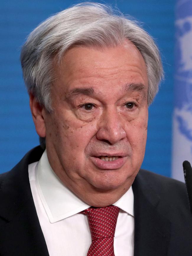 UN Secretary-General Antonio Guterres. Picture: AFP