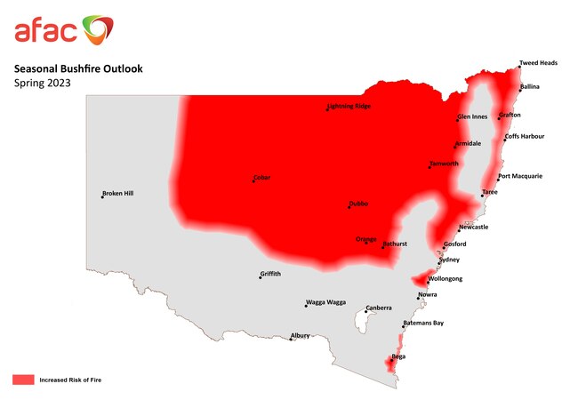 Drier-than-average weather conditions and large, persistent grass loads means the NSW bushfire danger period has started earlier. Picture: AFAC