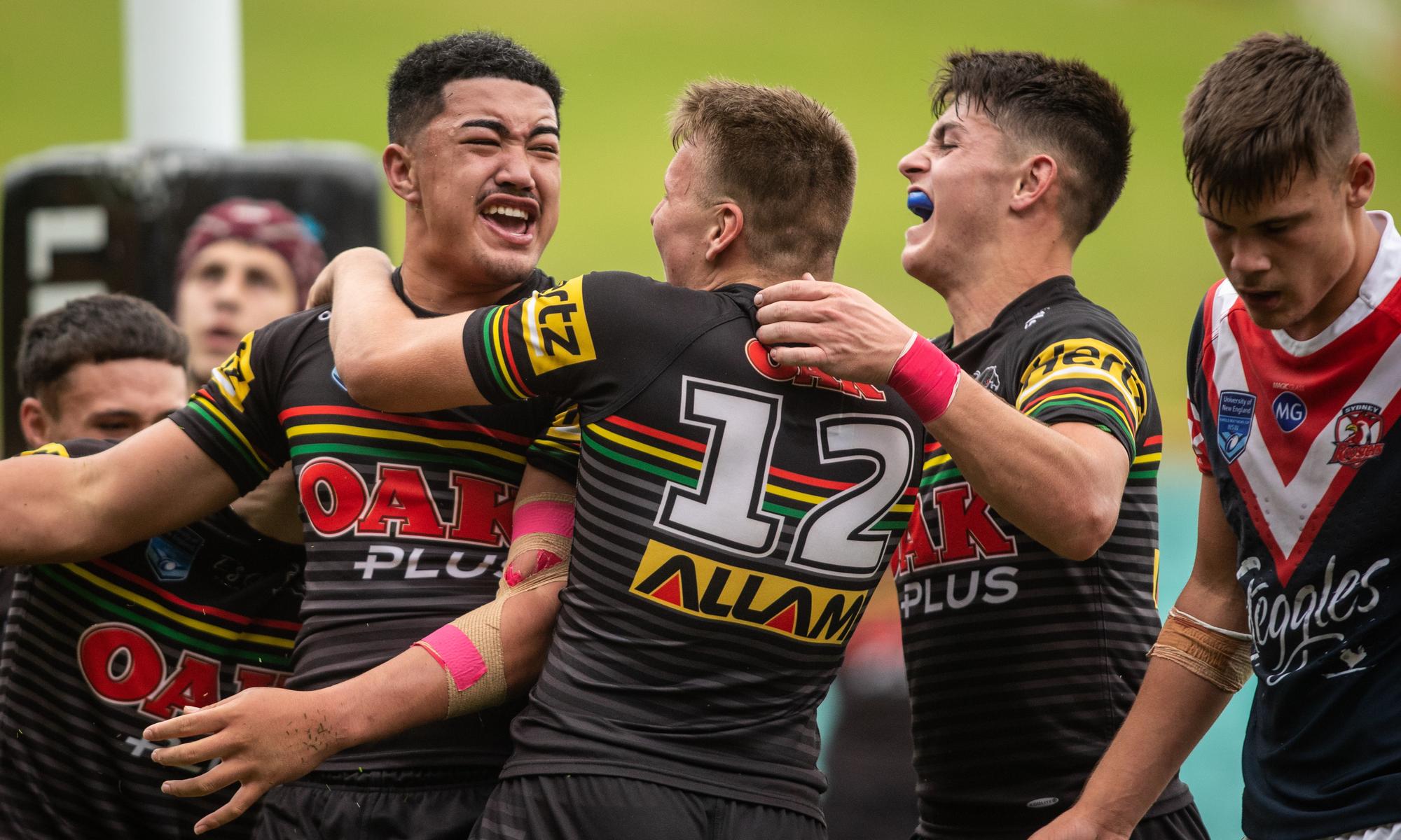 Penrith Harold Matthews captain Luron Patea scores a try last year. Picture: Julian Andrews