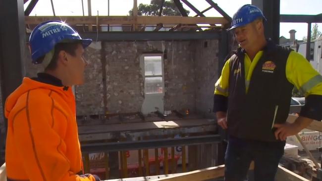 Foreman Keith didn't waste any time in sending the tradie home, much to Luke’s dismay. Photo: Channel 9