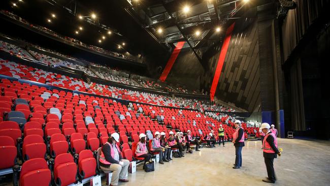 International Convention Centre Sydney chief Geoff Donaghy leads of tour of his venue ahead of its reopening in December. Picture: Craig Greenhill