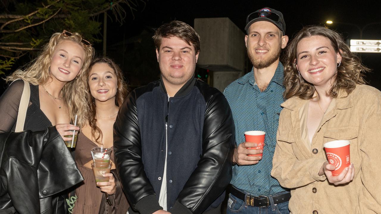 Kenzie Smyth, Madison Bullemor, Kai Hulme-Moir, John OLoughlin and Emily Weston at 2023 Riverside Festival – official opening of Red Dog Riverfront Saturday July 1 2023. Picture: Michaela Harlow