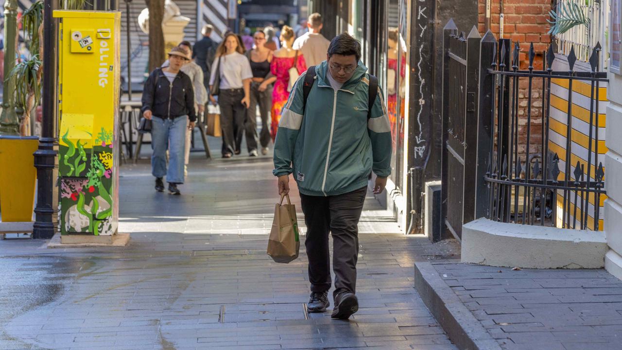 Bird Poo in Leigh Street, Adelaide CBD has become such a problem, Adelaide Council will look to net the birds and relocate them. Picture: Ben Clark