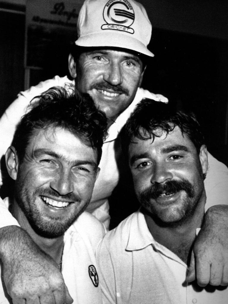 Geoff Marsh (L), David Boon and Border in 1990.