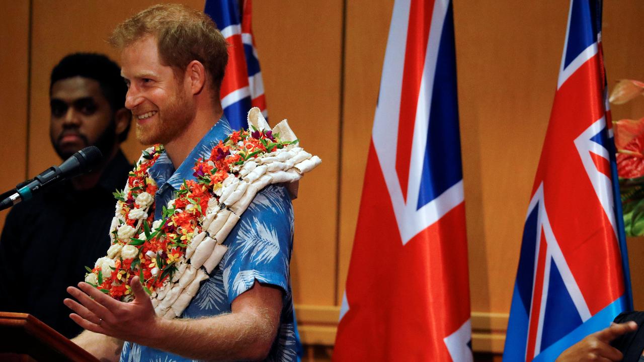 Prince Harry addresses students at the University of the South Pacific. Picture: Phil Noble.