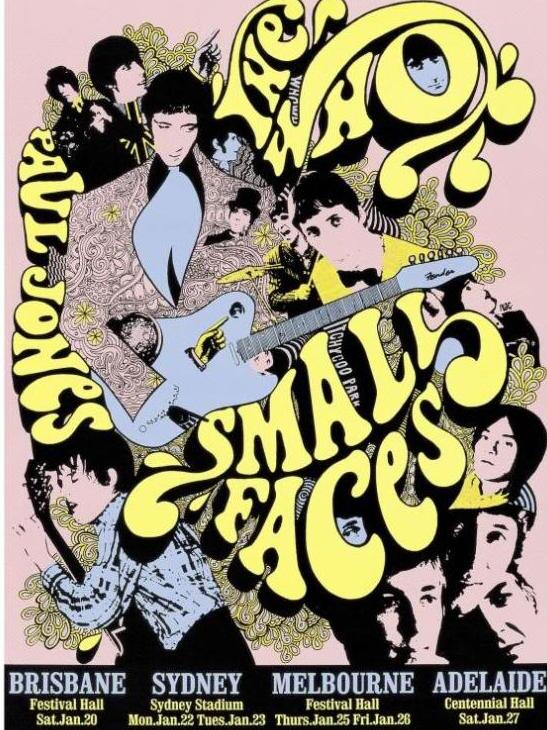 Small Faces poster for 1968 Australian tour of band Who. Picture: Supplied