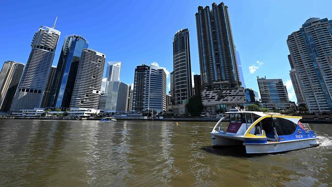 The Brisbane skyline from the Wilson Outlook and Kangaroo Point.