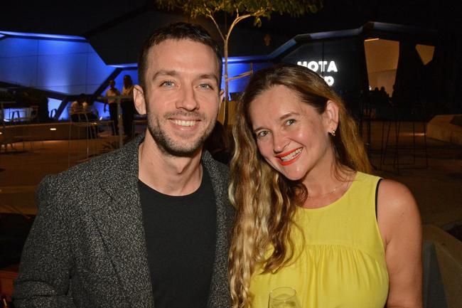 Aaron Chapman and Abbey McCulloch at grand opening of HOTA Gallery, Bundall. Picture: Regina King