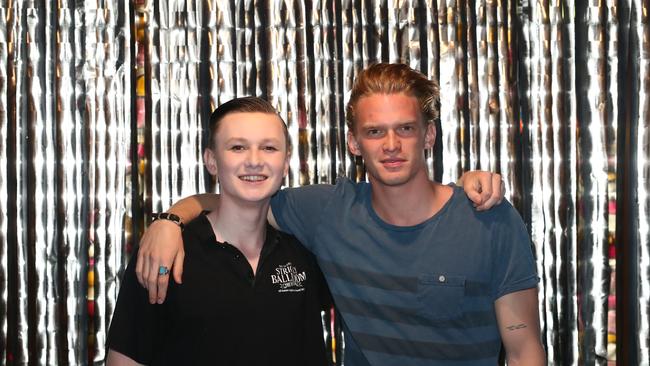 Cody Simpson with his little brother Tim at All Saints College. Photograph: Jason O'Brien