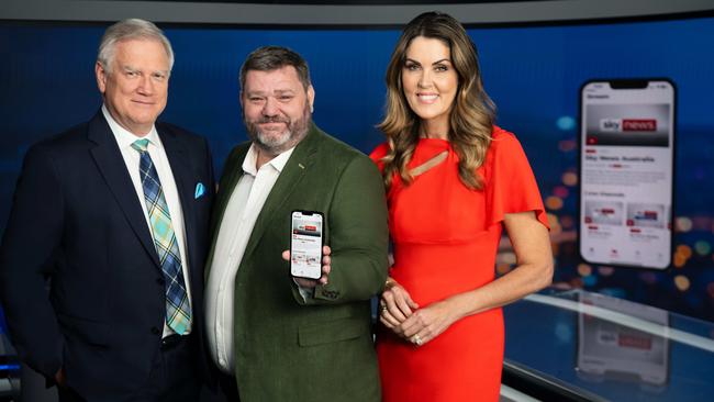 (L-R) Sky News presenters Andrew Bolt, Paul Murray & Peta Credlin