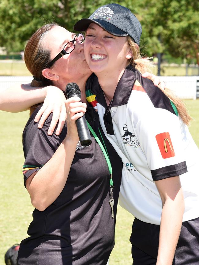 Women’s co-ordinator Kim Hinkley with Emma Felsch.