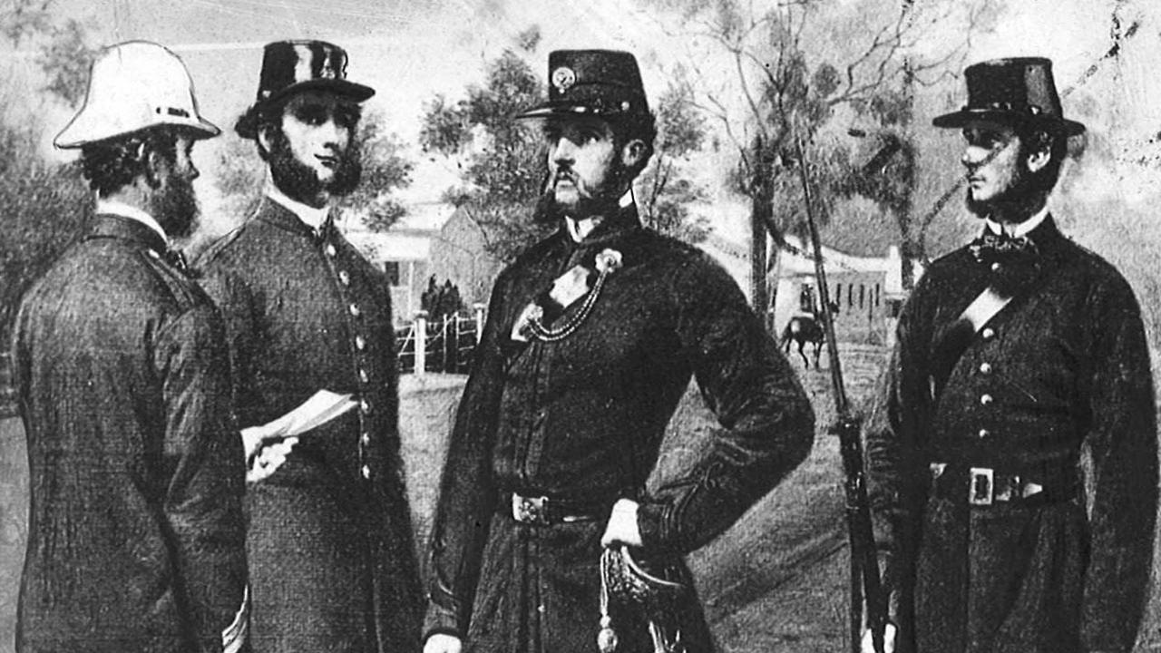 Melbourne policemen in the 1860s.