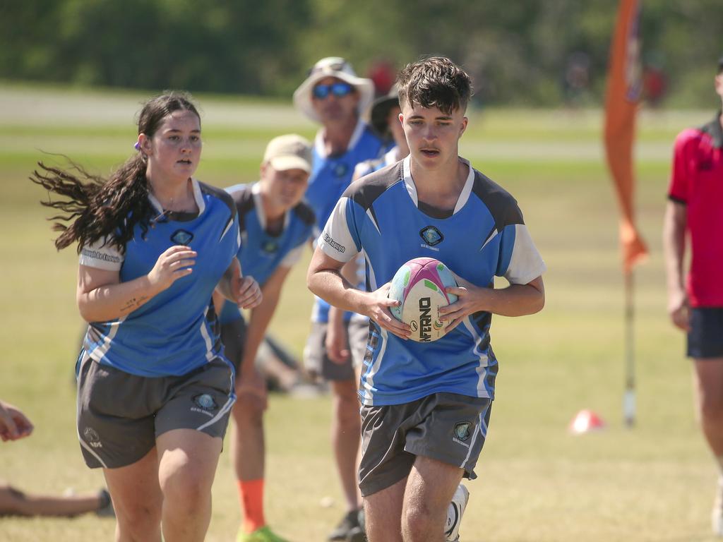 McCauley College V Laidley State High at the 2024 Gold Coast Titans All Schools Touch Football Picture: Glenn Campbell