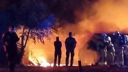 Supplied Editorial A fire destroyed a home and a shed at Maslin Beach. Picture: Max Parkin