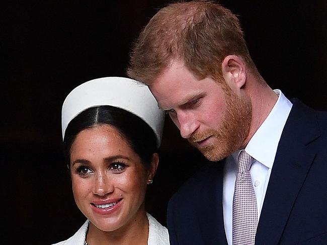 (FILES) In this file photo Britain's Prince Harry, Duke of Sussex (R) and Meghan, Duchess of Sussex leave after attending a Commonwealth Day Service at Westminster Abbey in central London, on March 11, 2019. - Prince Harry and Meghan Markle announced on June 6, 2021 the birth of their daughter Lilibet Diana, who was born in California after a year of turmoil in Britain's royal family. "Lili is named after her great-grandmother, Her Majesty The Queen, whose family nickname is Lilibet. Her middle name, Diana, was chosen to honor her beloved late grandmother, The Princess of Wales," said a statement from the couple. (Photo by Ben STANSALL / AFP)