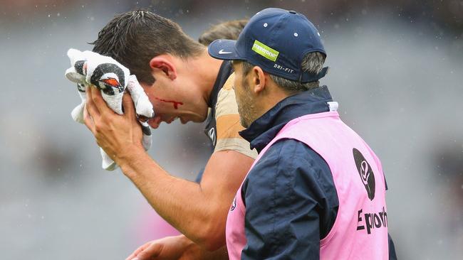 There are fears players will rush their return from head injuries if the AFL cuts list sizes. Picture: Getty Images