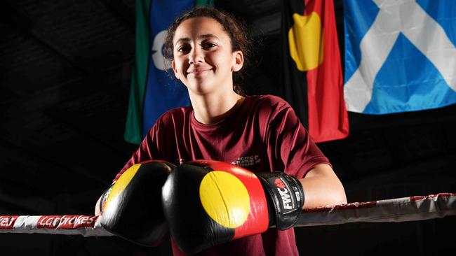 Young boxer, Tiana Rew. Photo: Patrick Woods.