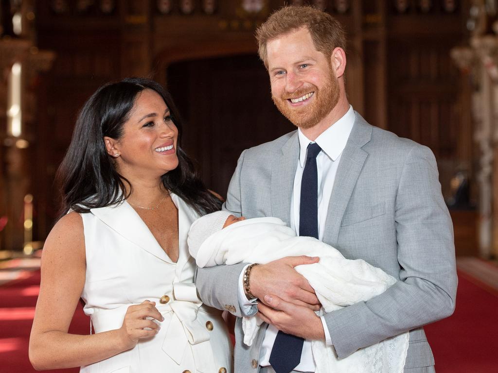The royal couple were beaming as they showed off their little boy to the world. Picture: Dominic Lipinski