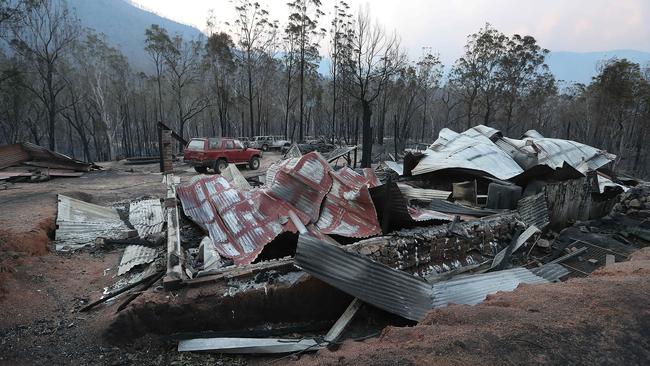 Burnt out homes at Wytaliba located deep in a remote valley east of Glen Innes, NSW. Picture: Lyndon Mechielsen