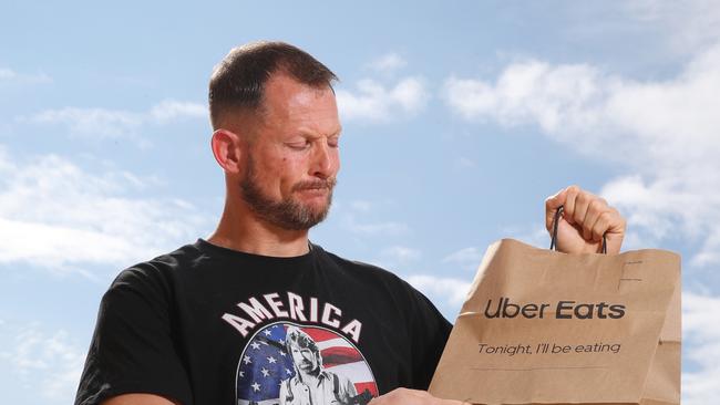 David Nagel believes Uber Eats drivers are taking their job at its word and feasting on the meals instead of delivering them. Picture: David Swift