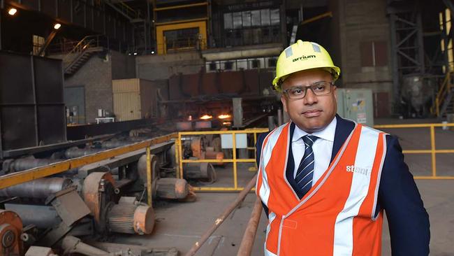 Mr Gupta touring the steelworks in 2017.