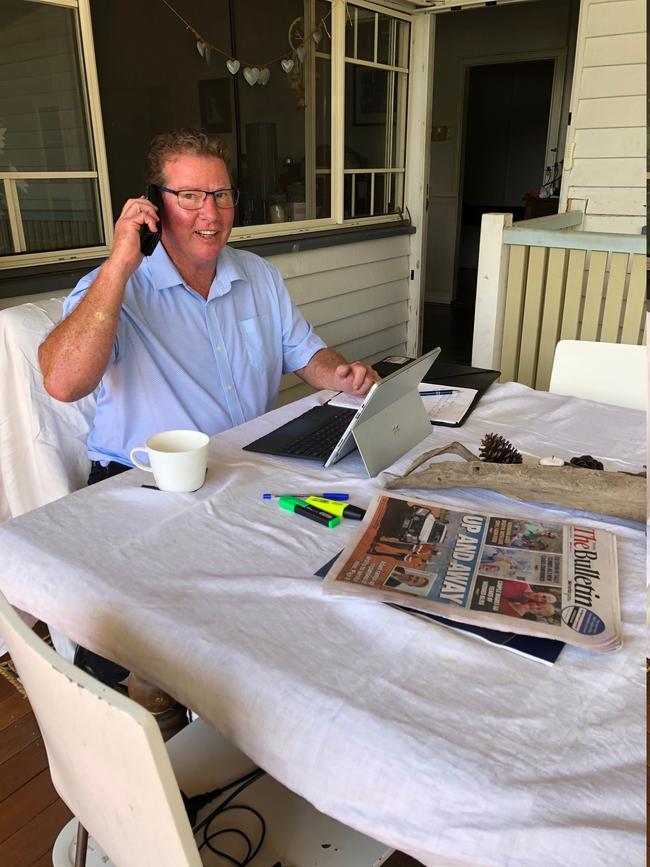 LIFE GOES ON: Barry O'Rourke is hard at work, from home. Picture: Contributed
