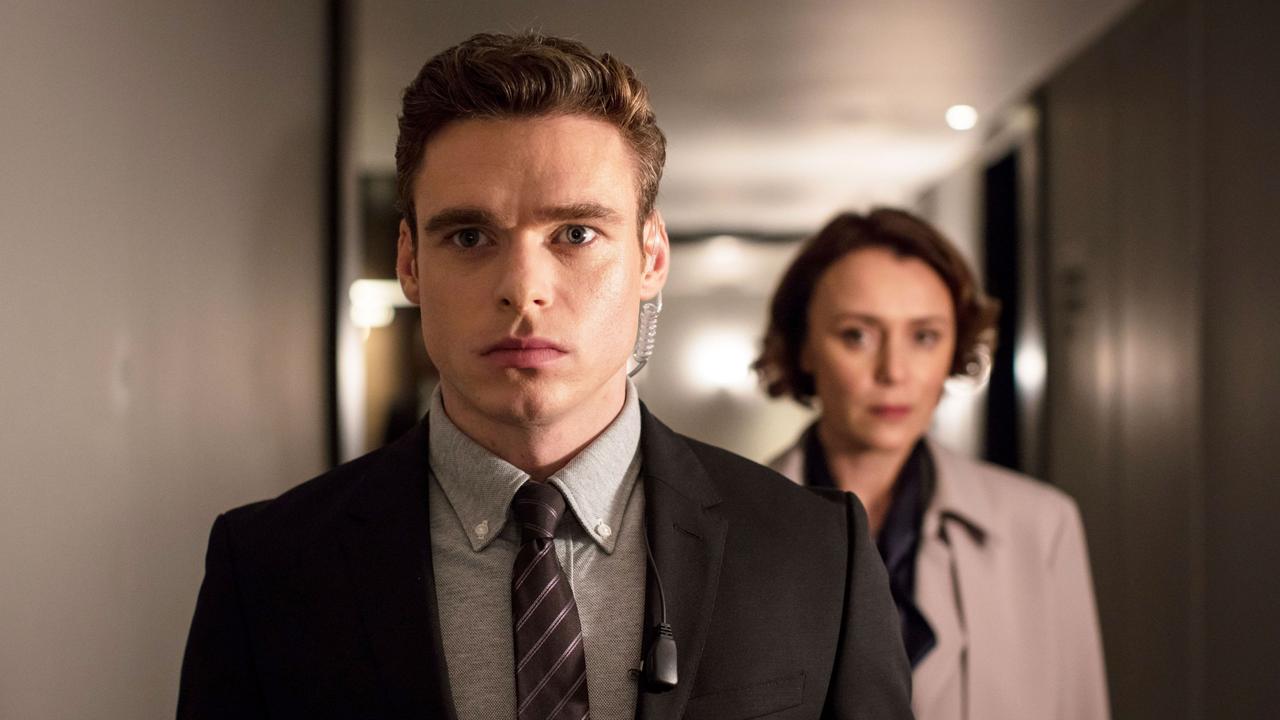 Leading man … Richard Madden played the tough guy in The Bodyguard, with Keeley Hawes. Picture: Supplied