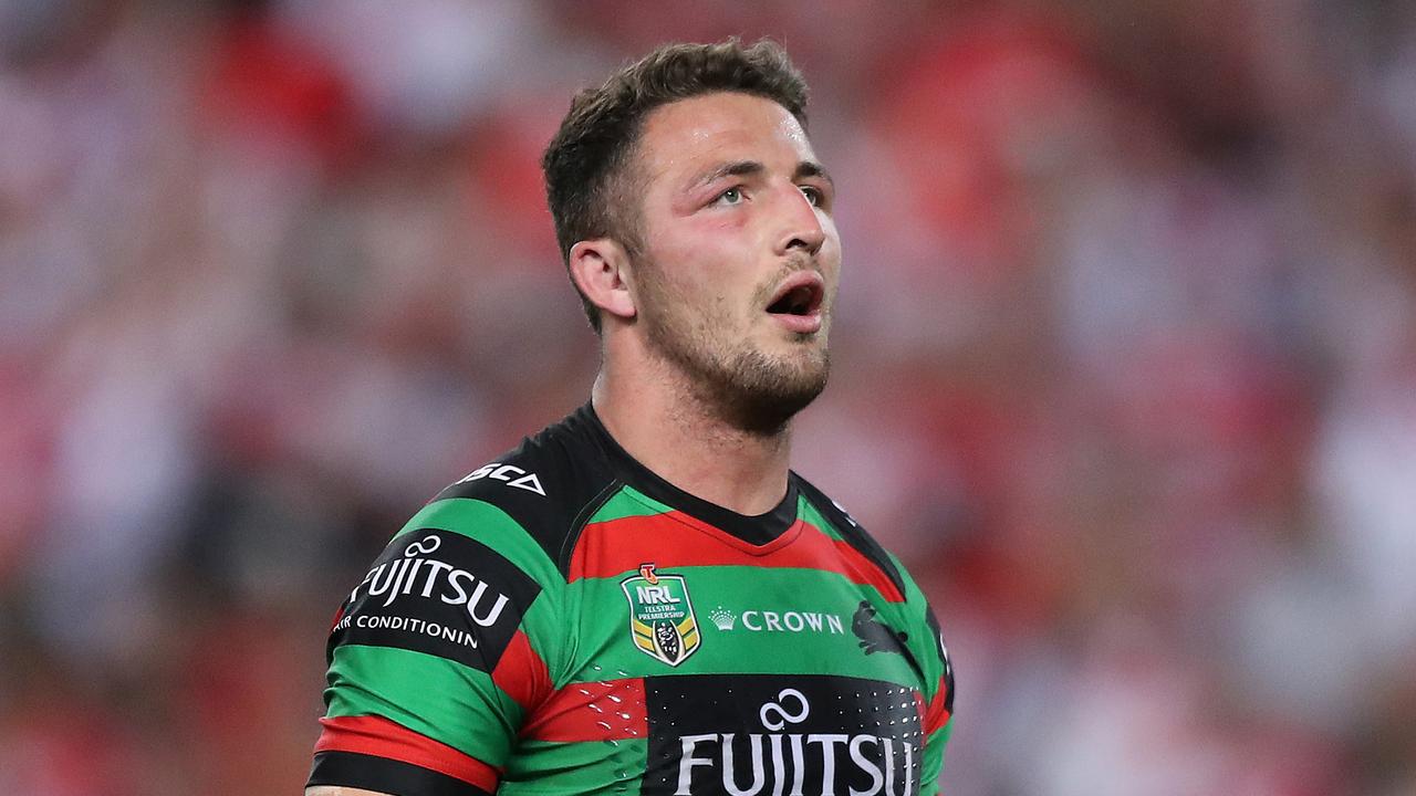 It’s been alleged that South Sydney forward Sam Burgess is at the centre of the sexting scandal. Picture: Brett Costello