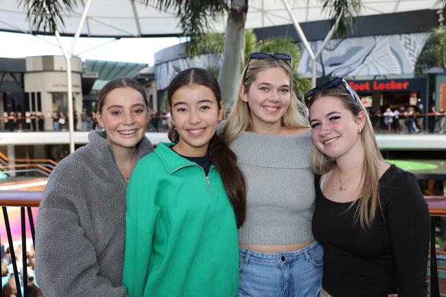 Chanel Porter, Erica Rowlinson, Hollie Birleson and Ella Purton at Pacific Fair Beauty Weekend with Anna Paul. Picture, Portia Large.