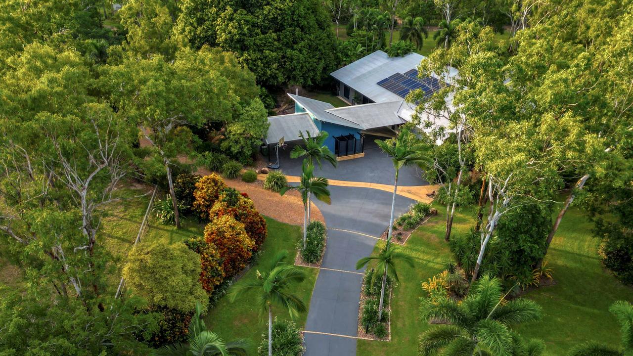 The tropical home sits on a fenced 1.07ha block in Girraween. Picture: Supplied