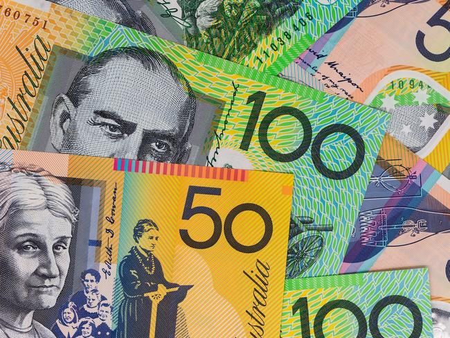 Australian Currency - Close up of one hundred and fifty dollar notes, money cash generic