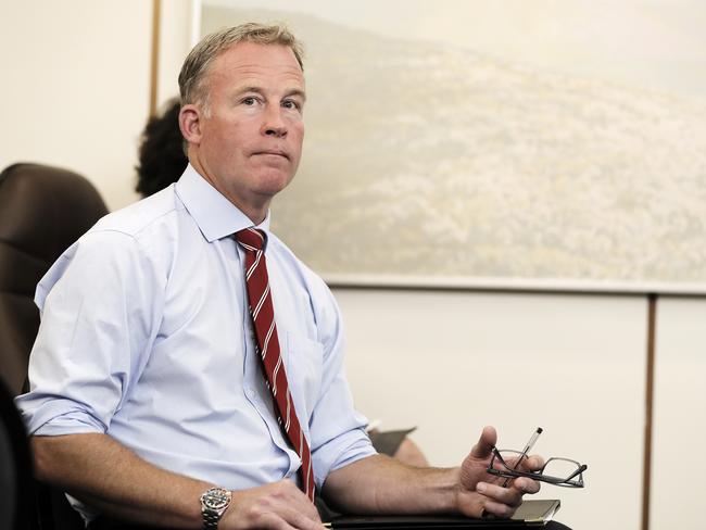 Premier Will Hodgman at today’s housing summit at the Executive Building in Hobart. Picture: RICHARD JUPE