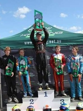 Piastri was a podium threat from the start. Supplied: Karting Australia
