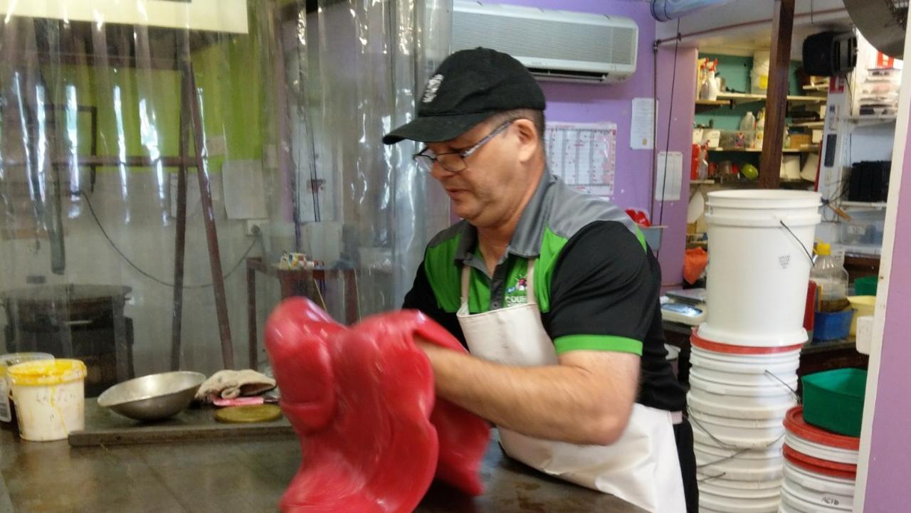 Confectioner and owner Michael Wood making sweets at Gourlay's Sweet Factory Launceston. Picture: Supplied