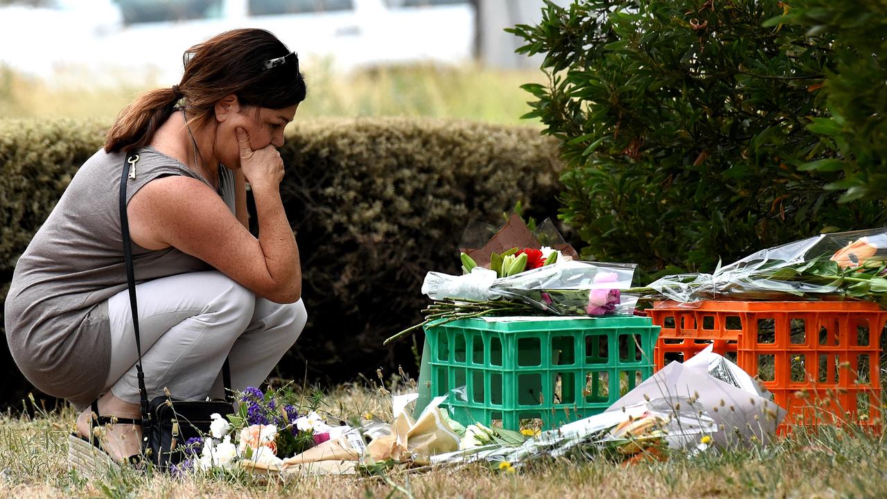 Tributes have been laid in Bundoora, near the Polaris town centre shopping complex. Picture: Nicole Garmston