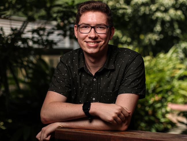 UQ speech pathology student Lachlan Scott will graduate from the UQ course being among the top of his class despite having Tourette's Syndrome.  Picture: Zak Simmonds