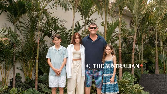 James Packer with his family in Cabo San Lucas, Mexico, on Thursday. Picture: Ana Badillo