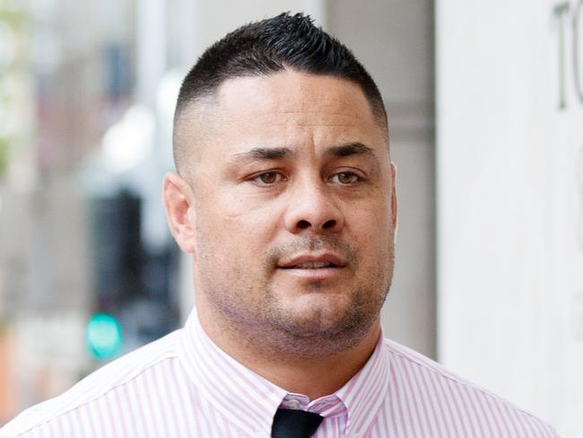 SYDNEY, AUSTRALIA - NewsWire Photos MARCH 23, 2023: Jarryd Hayne returns from lunch to the Downing Centre local court JMT on Thursday. The former NRL star is accused of sexually assaulting a woman at her Newcastle home on grand final night in 2018. Picture: NCA NewsWire / Nikki Short