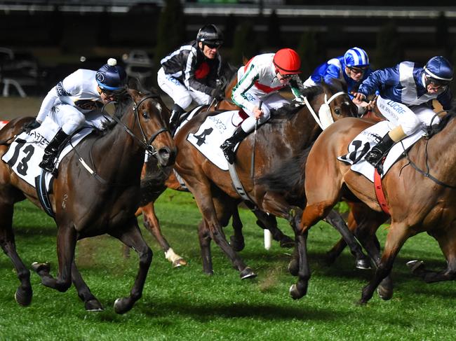 MELBOURNE, AUSTRALIA - SEPTEMBER 29:  Kerrin McEvoy riding She Will Reign (L) wins Race 7 Moir Stakes during Melbourne Racing at Moonee Valley Racecourse on September 29, 2017 in Melbourne, Australia.  (Photo by Vince Caligiuri/Getty Images)