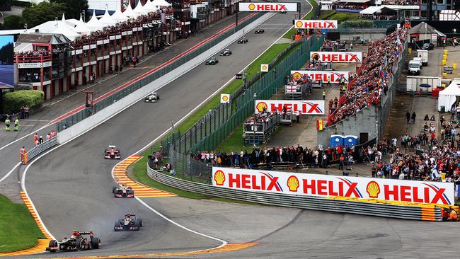 The Eau Rouge section of the Belgian Grand Prix at Circuit de Spa-Francorchamps.