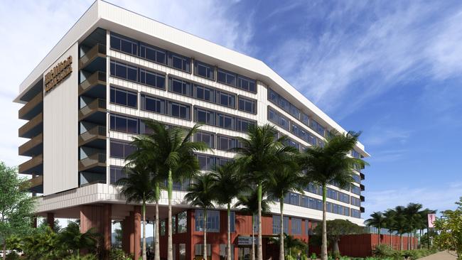 Exterior render of the Hilton Garden Inn Townsville. Its proponent led by director Michael Graham said it would be a fantastic boon for the region having such a global brand. Picture: HHNQ.