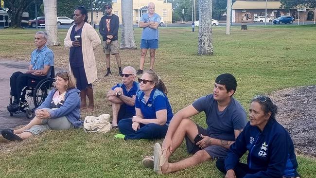 Members of the crowd at an Indigenous gathering at Central Park, Rockhampton on Friday, May 12.